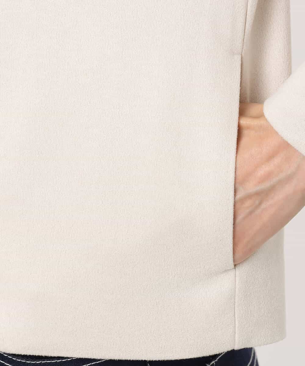 F1JFD21180 MK MICHEL KLEIN(小さいサイズ)(メゾン ドゥ サンク) 【小さいサイズ】フェイクスウェード ドット釦ジャケット/洗える アイボリー