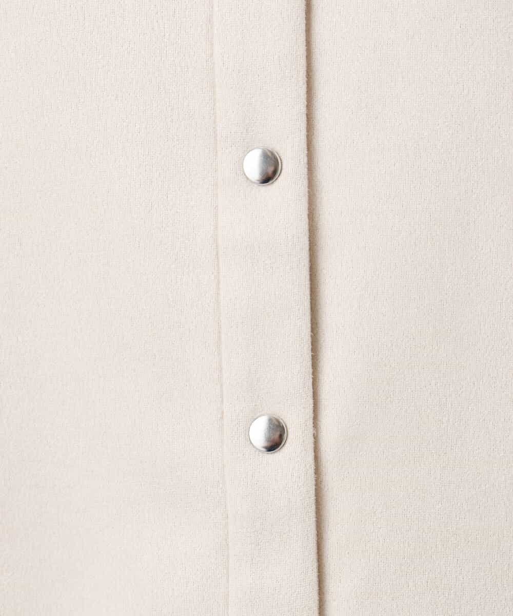 F1JFD21180 MK MICHEL KLEIN(小さいサイズ)(メゾン ドゥ サンク) 【小さいサイズ】フェイクスウェード ドット釦ジャケット/洗える アイボリー