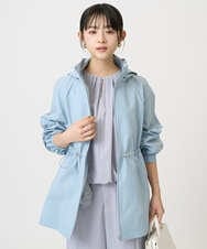 F1JFD27260 MK MICHEL KLEIN(小さいサイズ)(メゾン ドゥ サンク) 【小さいサイズ】2wayタイプライターミドル丈ブルゾン/洗える ライトブルー