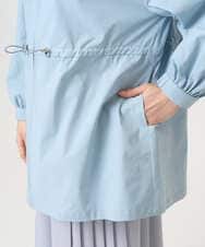 F1JFD27260 MK MICHEL KLEIN(小さいサイズ)(メゾン ドゥ サンク) 【小さいサイズ】2wayタイプライターミドル丈ブルゾン/洗える ライトブルー