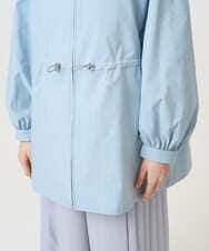 F1JFD27260 MK MICHEL KLEIN(小さいサイズ)(メゾン ドゥ サンク) 【小さいサイズ】2wayタイプライターミドル丈ブルゾン/洗える ライトブルー