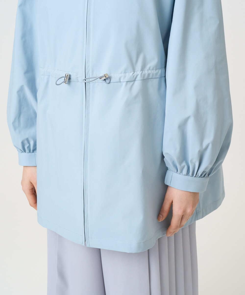 F1JFD27260 MK MICHEL KLEIN(小さいサイズ)(メゾン ドゥ サンク) 【小さいサイズ】2wayタイプライターミドル丈ブルゾン/洗える ライトブルー