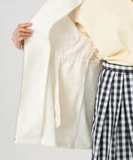 F1JFD27260 MK MICHEL KLEIN(小さいサイズ)(メゾン ドゥ サンク) 【小さいサイズ】2wayタイプライターミドル丈ブルゾン/洗える ライトブルー