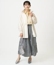 F1JFD27260 MK MICHEL KLEIN(小さいサイズ)(メゾン ドゥ サンク) 【小さいサイズ】2wayタイプライターミドル丈ブルゾン/洗える ライトブルー