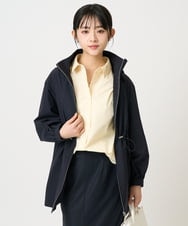 F1JFD27260 MK MICHEL KLEIN(小さいサイズ)(メゾン ドゥ サンク) 【小さいサイズ】2wayタイプライターミドル丈ブルゾン/洗える ライトブルー