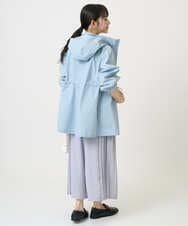 F1JFD27260 MK MICHEL KLEIN(小さいサイズ)(メゾン ドゥ サンク) 【小さいサイズ】2wayタイプライターミドル丈ブルゾン/洗える ライトブルー