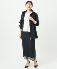 F1JFD27260 MK MICHEL KLEIN(小さいサイズ)(メゾン ドゥ サンク) 【小さいサイズ】2wayタイプライターミドル丈ブルゾン/洗える ライトブルー