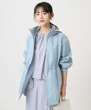 F1JFD27260 MK MICHEL KLEIN(小さいサイズ)(メゾン ドゥ サンク) 【小さいサイズ】2wayタイプライターミドル丈ブルゾン/洗える ライトブルー