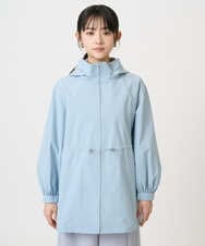 F1JFD27260 MK MICHEL KLEIN(小さいサイズ)(メゾン ドゥ サンク) 【小さいサイズ】2wayタイプライターミドル丈ブルゾン/洗える ライトブルー