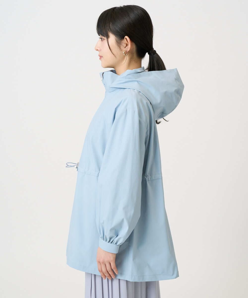 F1JFD27260 MK MICHEL KLEIN(小さいサイズ)(メゾン ドゥ サンク) 【小さいサイズ】2wayタイプライターミドル丈ブルゾン/洗える ライトブルー