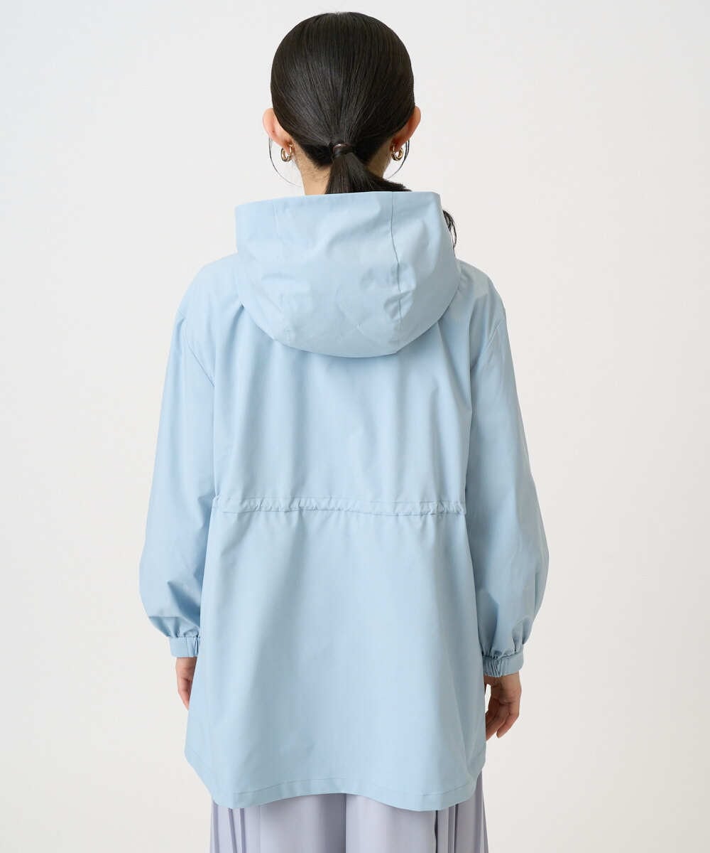 F1JFD27260 MK MICHEL KLEIN(小さいサイズ)(メゾン ドゥ サンク) 【小さいサイズ】2wayタイプライターミドル丈ブルゾン/洗える ライトブルー