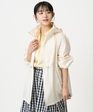 F1JFD27260 MK MICHEL KLEIN(小さいサイズ)(メゾン ドゥ サンク) 【小さいサイズ】2wayタイプライターミドル丈ブルゾン/洗える アイボリー