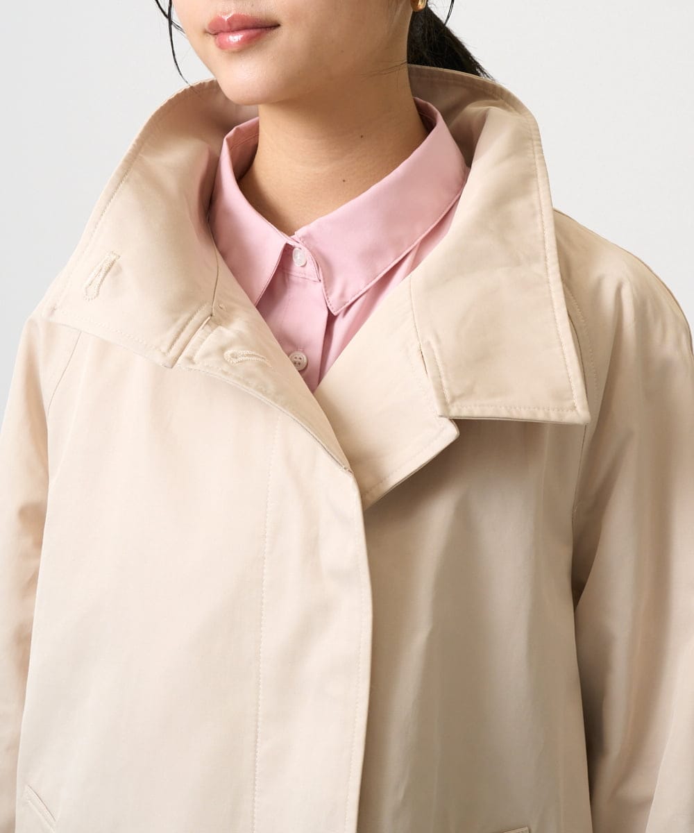 F1JFD28270 MK MICHEL KLEIN(小さいサイズ)(メゾン ドゥ サンク) 【小さいサイズ】テントライン ツイルコート/洗える ベージュ