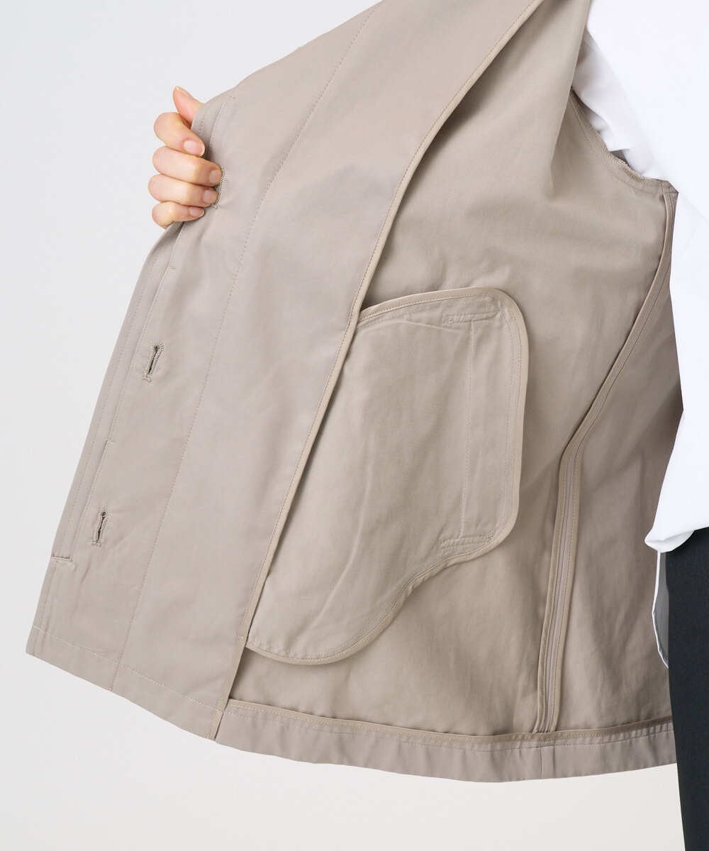 F1JFD28270 MK MICHEL KLEIN(小さいサイズ)(メゾン ドゥ サンク) 【小さいサイズ】テントライン ツイルコート/洗える ベージュ