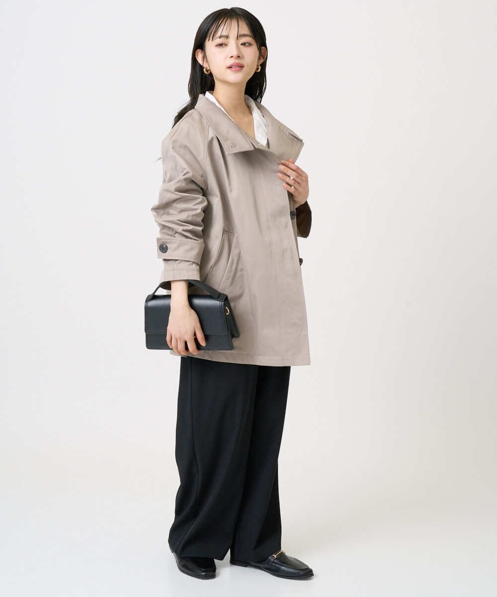 F1JFD28270 MK MICHEL KLEIN(小さいサイズ)(メゾン ドゥ サンク) 【小さいサイズ】テントライン ツイルコート/洗える ベージュ