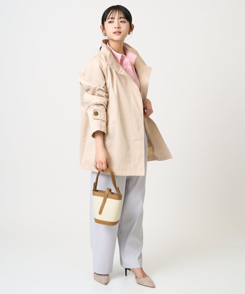 F1JFD28270 MK MICHEL KLEIN(小さいサイズ)(メゾン ドゥ サンク) 【小さいサイズ】テントライン ツイルコート/洗える ベージュ