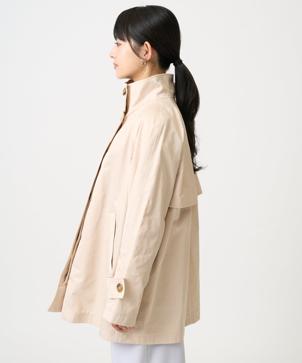 F1JFD28270 MK MICHEL KLEIN(小さいサイズ)(メゾン ドゥ サンク) 【小さいサイズ】テントライン ツイルコート/洗える ベージュ