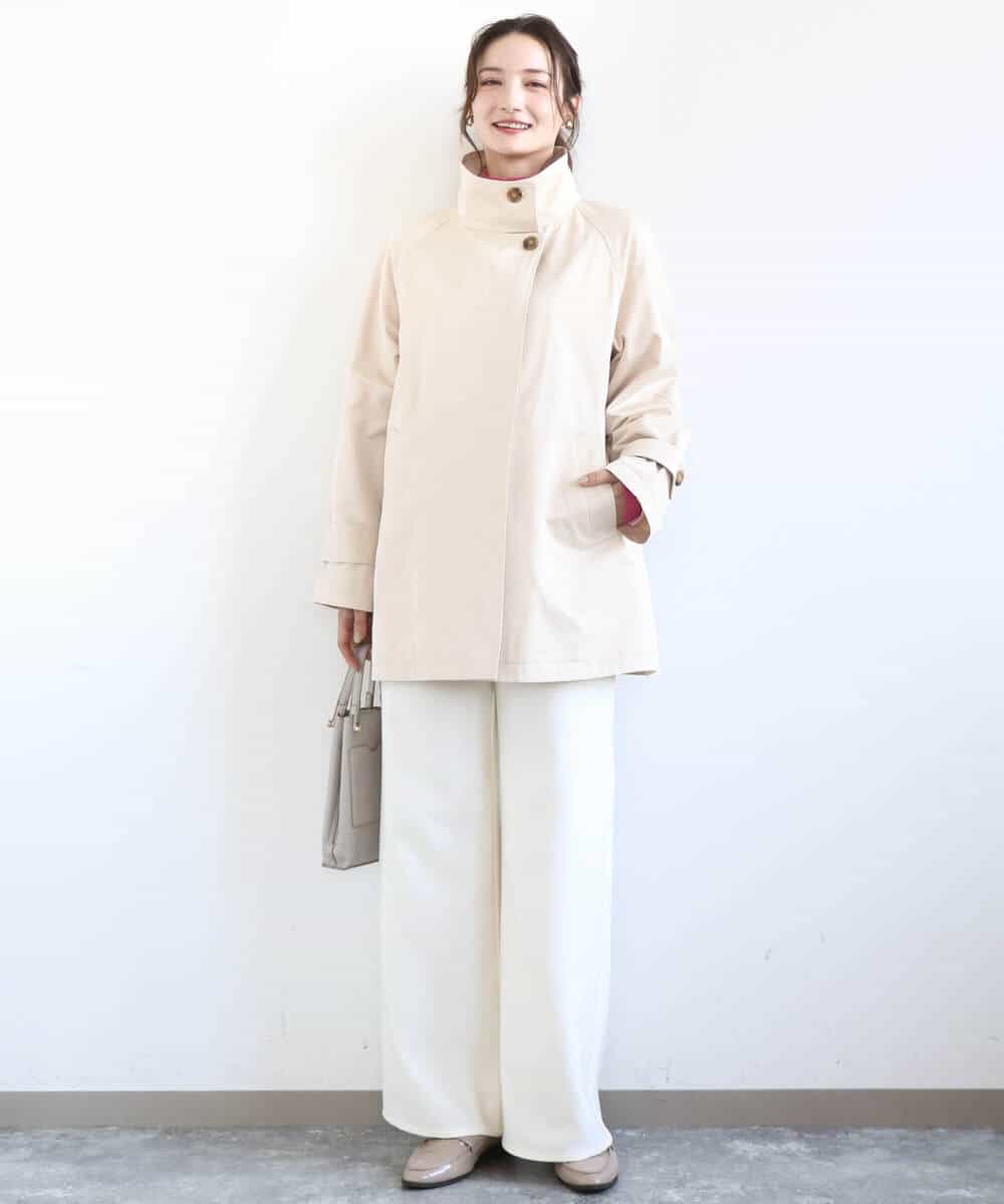 F1JFD28270 MK MICHEL KLEIN(小さいサイズ)(メゾン ドゥ サンク) 【小さいサイズ】テントライン ツイルコート/洗える ベージュ