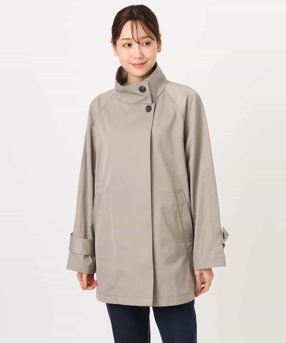 F1JFD28270 MK MICHEL KLEIN(小さいサイズ)(メゾン ドゥ サンク) 【小さいサイズ】テントライン ツイルコート/洗える ベージュ