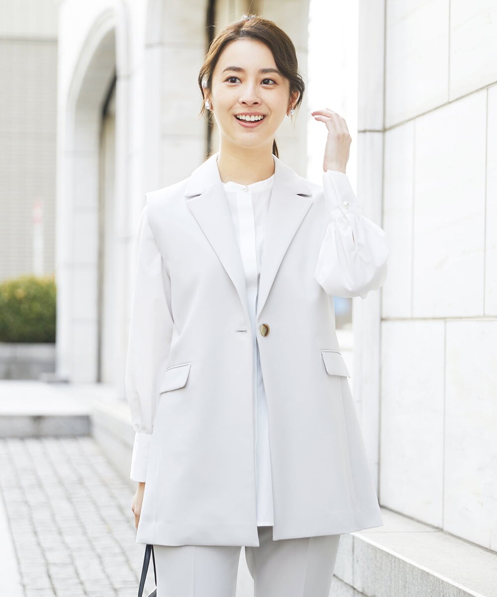 小さいサイズ】ロングジレ/制菌加工/洗える(ベスト・ジレ) | MK MICHEL 