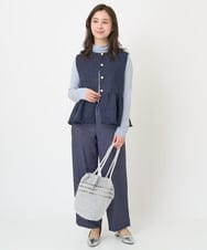F1JFV24210 MK MICHEL KLEIN(小さいサイズ)(メゾン ドゥ サンク) 【小さいサイズ】パール調釦デザインツイードベスト/洗える アイボリー