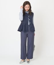 F1JFV24210 MK MICHEL KLEIN(小さいサイズ)(メゾン ドゥ サンク) 【小さいサイズ】パール調釦デザインツイードベスト/洗える アイボリー