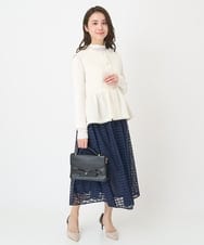 F1JFV24210 MK MICHEL KLEIN(小さいサイズ)(メゾン ドゥ サンク) 【小さいサイズ】パール調釦デザインツイードベスト/洗える アイボリー