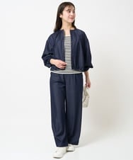 F1JGA30210 MK MICHEL KLEIN(小さいサイズ)(メゾン ドゥ サンク) 【小さいサイズ】デニムライクノーカラーブルゾン/洗える ネイビー