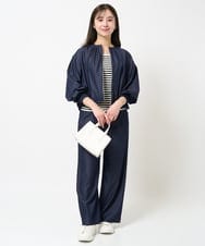 F1JGA30210 MK MICHEL KLEIN(小さいサイズ)(メゾン ドゥ サンク) 【小さいサイズ】デニムライクノーカラーブルゾン/洗える ネイビー