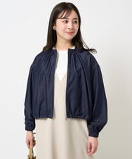 F1JGA30210 MK MICHEL KLEIN(小さいサイズ)(メゾン ドゥ サンク) 【小さいサイズ】デニムライクノーカラーブルゾン/洗える ネイビー