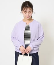 F1JGA35230 MK MICHEL KLEIN(小さいサイズ)(メゾン ドゥ サンク) 【小さいサイズ】ポコポコノーカラーブルゾン/洗える ラベンダー