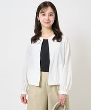 F1JGA35230 MK MICHEL KLEIN(小さいサイズ)(メゾン ドゥ サンク) 【小さいサイズ】ポコポコノーカラーブルゾン/洗える ラベンダー