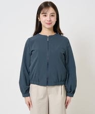 F1JGA35230 MK MICHEL KLEIN(小さいサイズ)(メゾン ドゥ サンク) 【小さいサイズ】ポコポコノーカラーブルゾン/洗える ラベンダー