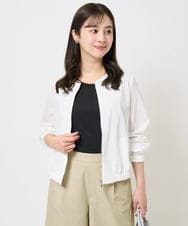 F1JGA35230 MK MICHEL KLEIN(小さいサイズ)(メゾン ドゥ サンク) 【小さいサイズ】ポコポコノーカラーブルゾン/洗える ホワイト