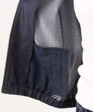 F1JGD36210 MK MICHEL KLEIN(小さいサイズ)(メゾン ドゥ サンク) 【小さいサイズ】[SANAGARAシリーズ]デニムライク 襟付きジップアップブルゾン/接触冷感/UVカット/洗濯機で洗える ネイビー