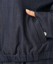 F1JGD36210 MK MICHEL KLEIN(小さいサイズ)(メゾン ドゥ サンク) 【小さいサイズ】[SANAGARAシリーズ]デニムライク 襟付きジップアップブルゾン/接触冷感/UVカット/洗濯機で洗える ネイビー