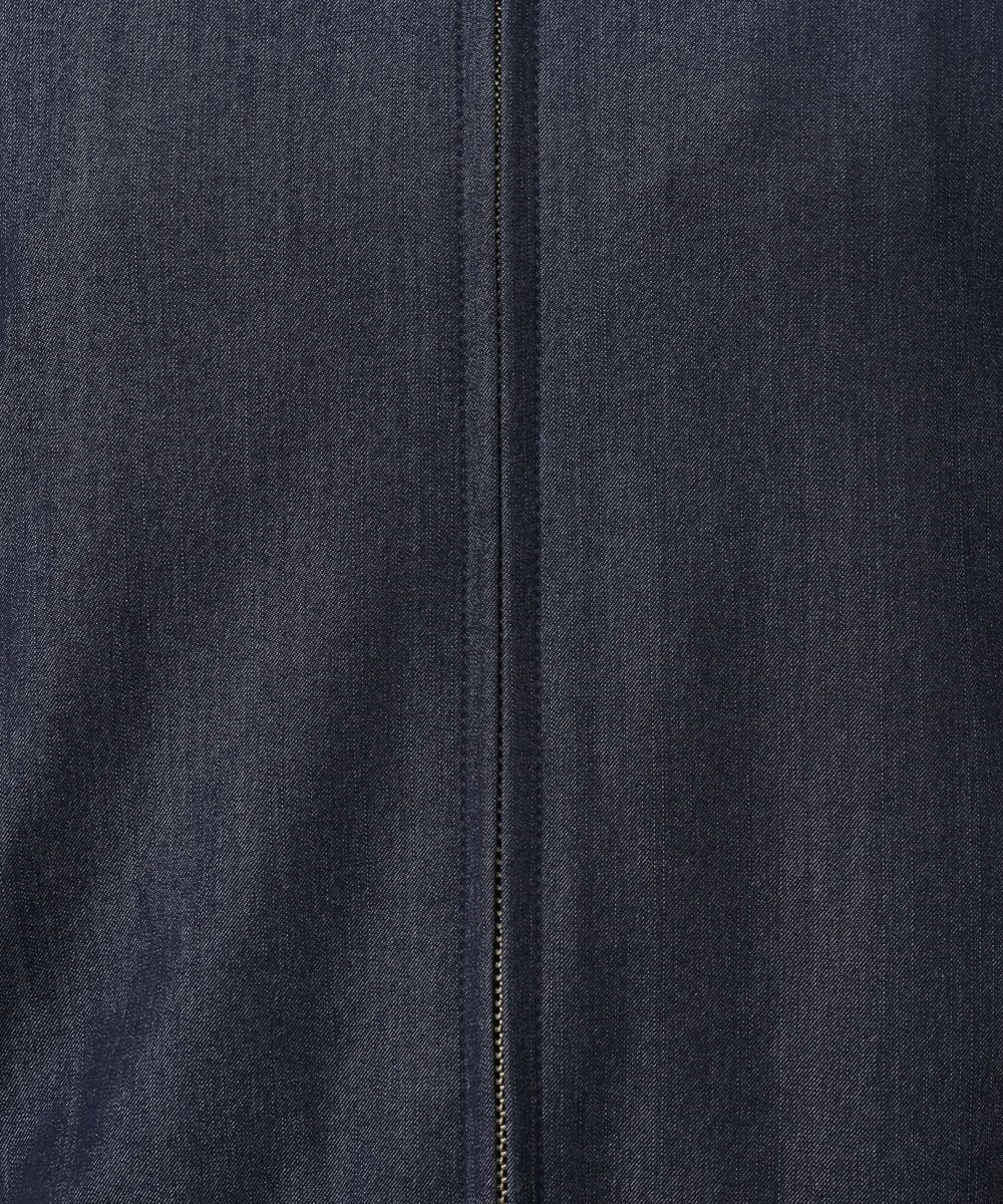 F1JGD36210 MK MICHEL KLEIN(小さいサイズ)(メゾン ドゥ サンク) 【小さいサイズ】[SANAGARAシリーズ]デニムライク 襟付きジップアップブルゾン/接触冷感/UVカット/洗濯機で洗える ネイビー