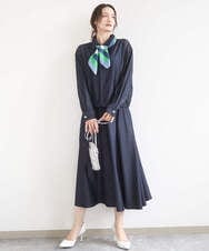 F1JGD36210 MK MICHEL KLEIN(小さいサイズ)(メゾン ドゥ サンク) 【小さいサイズ】[SANAGARAシリーズ]デニムライク 襟付きジップアップブルゾン/接触冷感/UVカット/洗濯機で洗える ネイビー