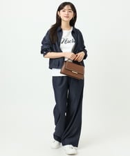 F1JGD36210 MK MICHEL KLEIN(小さいサイズ)(メゾン ドゥ サンク) 【小さいサイズ】[SANAGARAシリーズ]デニムライク 襟付きジップアップブルゾン/接触冷感/UVカット/洗濯機で洗える ネイビー