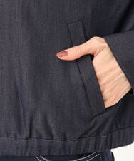 F1JGD36210 MK MICHEL KLEIN(小さいサイズ)(メゾン ドゥ サンク) 【小さいサイズ】[SANAGARAシリーズ]デニムライク 襟付きジップアップブルゾン/接触冷感/UVカット/洗濯機で洗える ネイビー