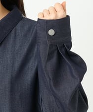 F1JGD36210 MK MICHEL KLEIN(小さいサイズ)(メゾン ドゥ サンク) 【小さいサイズ】[SANAGARAシリーズ]デニムライク 襟付きジップアップブルゾン/接触冷感/UVカット/洗濯機で洗える ネイビー