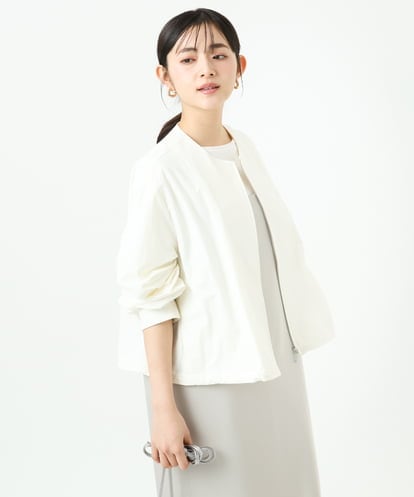 F1JGD37220 MK MICHEL KLEIN(小さいサイズ) 【小さいサイズ】ストレッチライトブルゾン/洗える