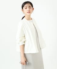 F1JGD37220 MK MICHEL KLEIN(小さいサイズ)(メゾン ドゥ サンク) 【小さいサイズ】ストレッチライトブルゾン/洗える アイボリー