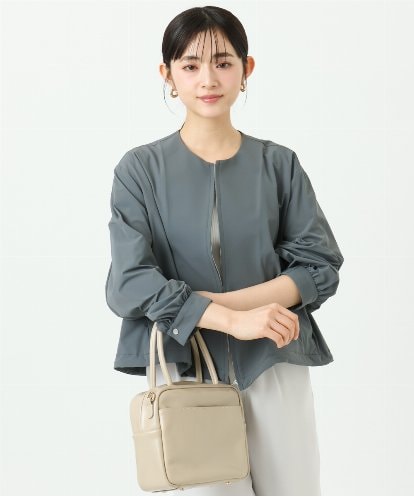 F1JGD37220 MK MICHEL KLEIN(小さいサイズ) 【小さいサイズ】ストレッチライトブルゾン/洗える