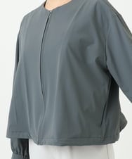 F1JGD37220 MK MICHEL KLEIN(小さいサイズ)(メゾン ドゥ サンク) 【小さいサイズ】ストレッチライトブルゾン/洗える ダークグレー