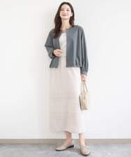 F1JGD37220 MK MICHEL KLEIN(小さいサイズ)(メゾン ドゥ サンク) 【小さいサイズ】ストレッチライトブルゾン/洗える ダークグレー