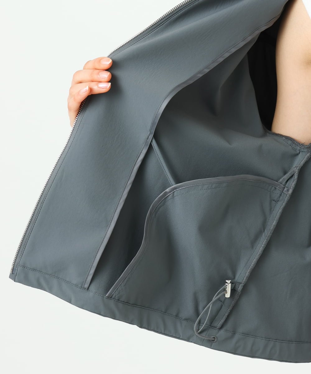F1JGD37220 MK MICHEL KLEIN(小さいサイズ)(メゾン ドゥ サンク) 【小さいサイズ】ストレッチライトブルゾン/洗える ダークグレー
