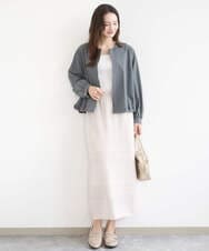 F1JGD37220 MK MICHEL KLEIN(小さいサイズ)(メゾン ドゥ サンク) 【小さいサイズ】ストレッチライトブルゾン/洗える ダークグレー