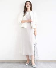 F1JGD37220 MK MICHEL KLEIN(小さいサイズ)(メゾン ドゥ サンク) 【小さいサイズ】ストレッチライトブルゾン/洗える ダークグレー