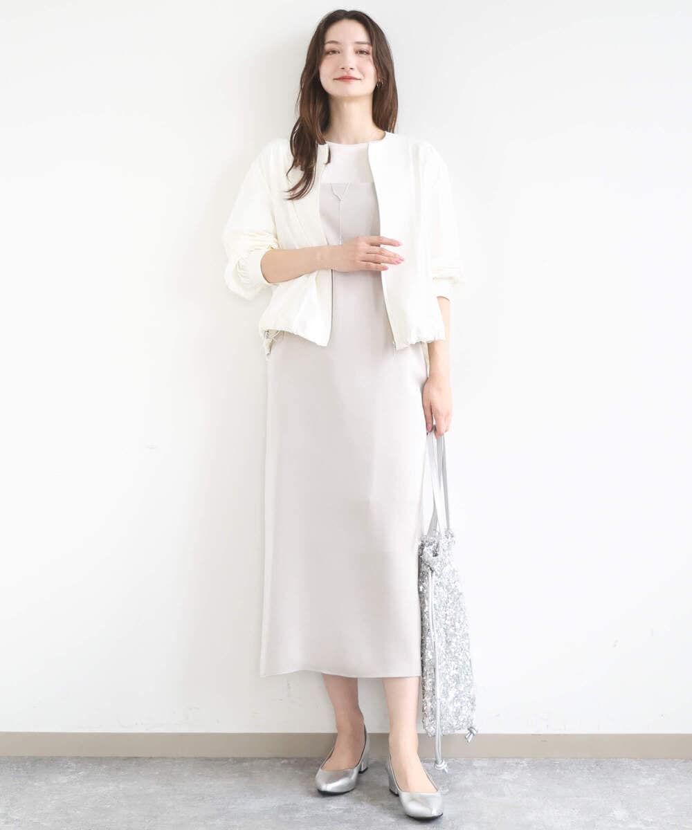 F1JGD37220 MK MICHEL KLEIN(小さいサイズ)(メゾン ドゥ サンク) 【小さいサイズ】ストレッチライトブルゾン/洗える ダークグレー